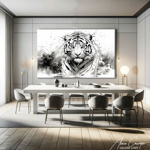 tableau tigre noir et blanc