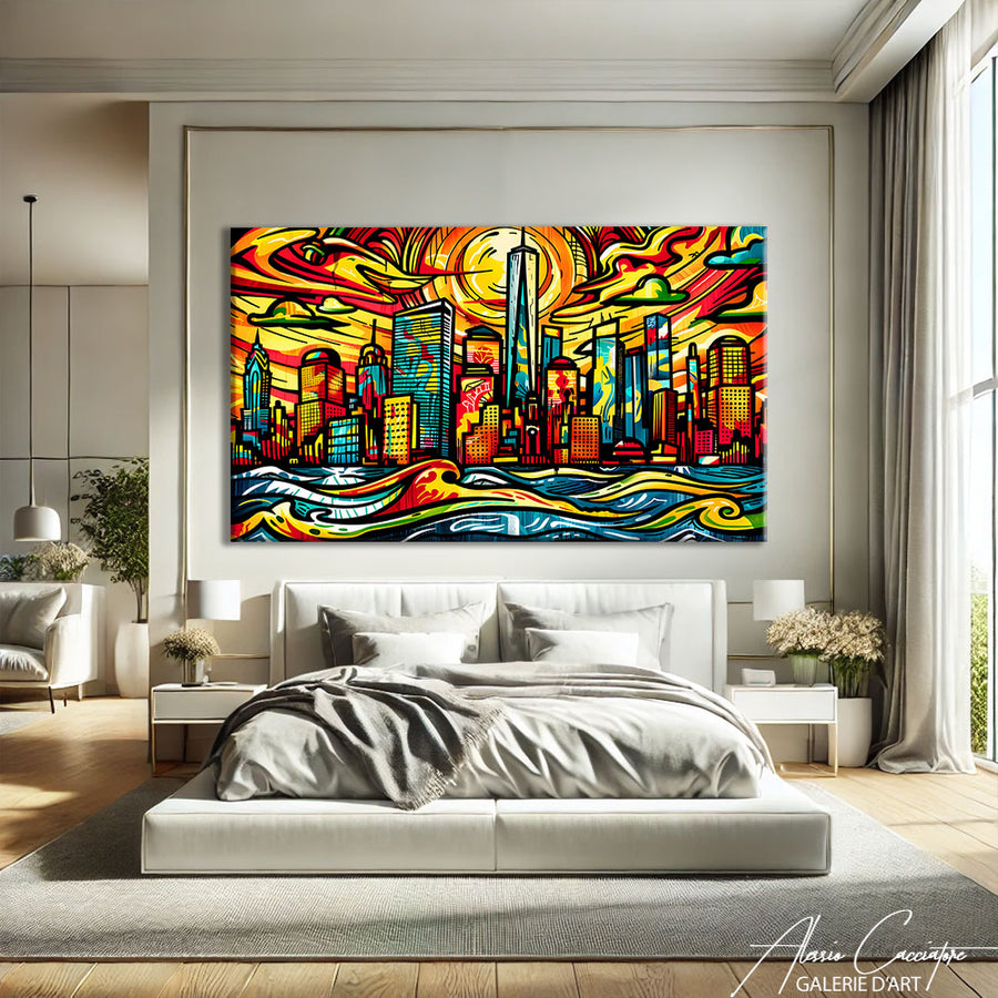 Tableau Peinture Moderne New York – mise en situation
