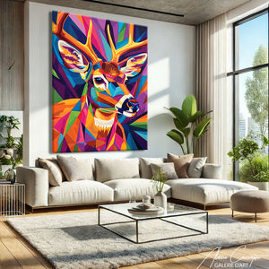 Tableau Cerf Pop Art