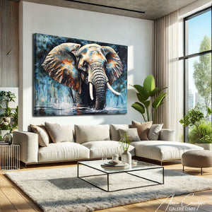 TABLEAU ÉLÉPHANT ABSTRAIT