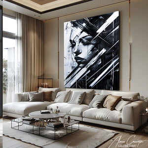 Tableau Visage Femme Noir et Blanc