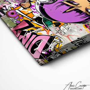 TABLEAU GRAFFITI VIOLET Alessio Cacciatore