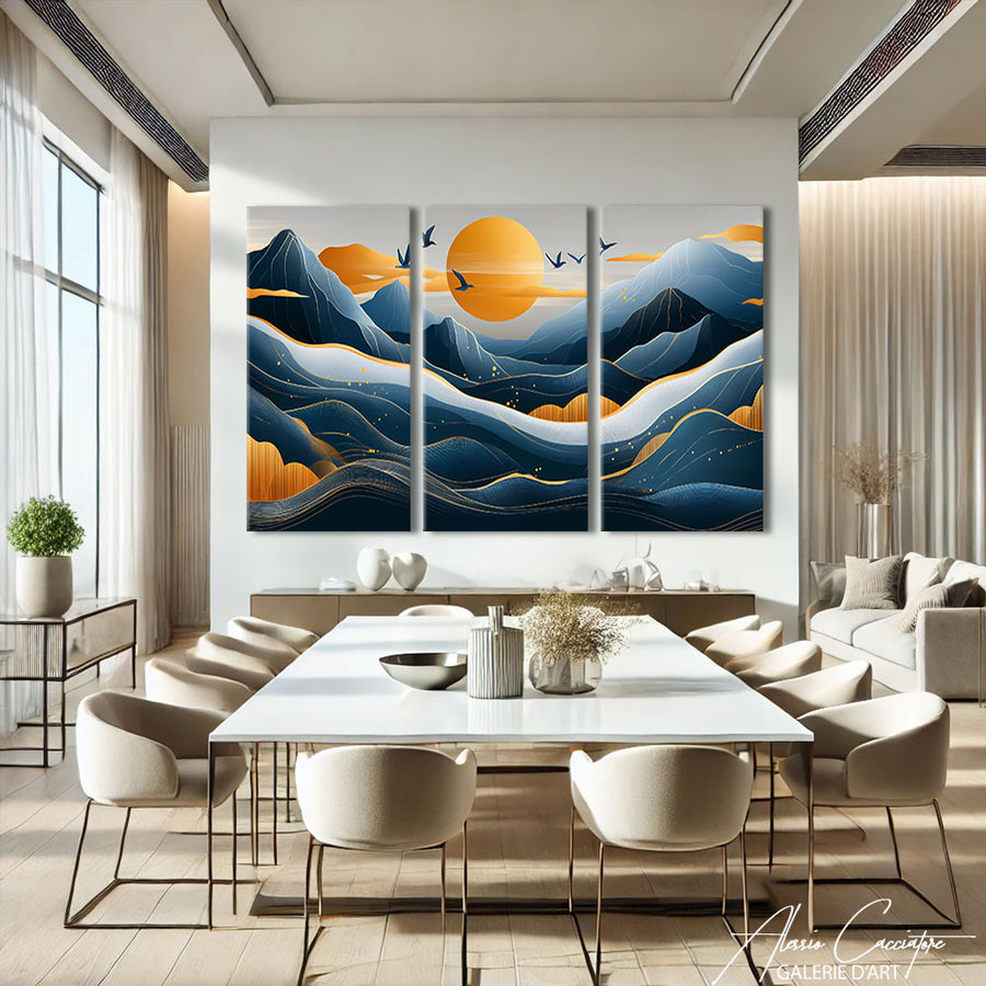 Tableau Triptyque Scandinave – mise en situation