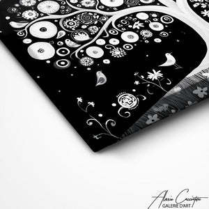 TABLEAU NOIR ET BLANC ARBRE DE VIE Alessio Cacciatore