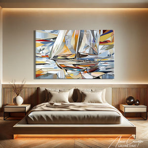 TABLEAU CUBISME VOILIER