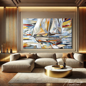 TABLEAU VOILIER CUBISME