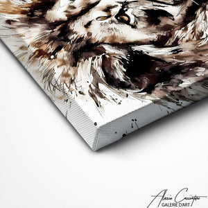 TABLEAU LION BLANC Alessio Cacciatore