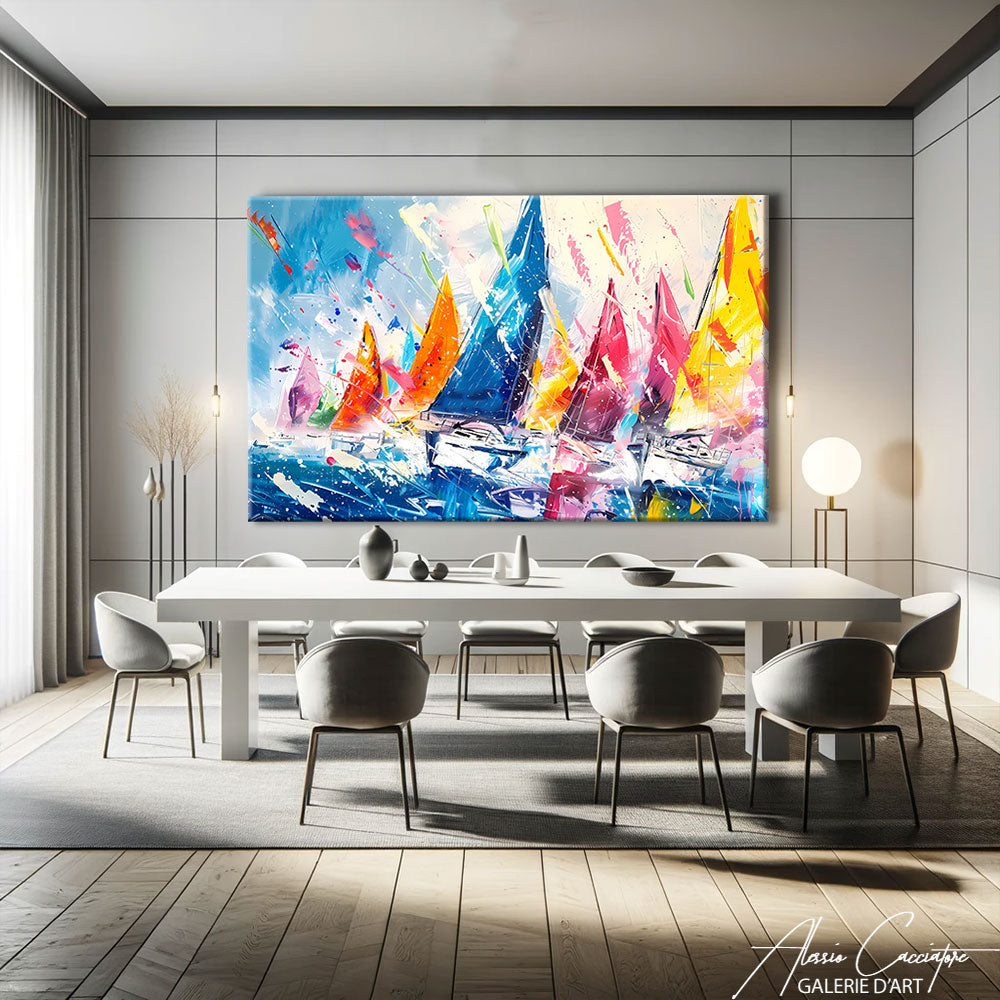 Tableau de Voilier en Mer