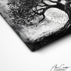 TABLEAU ARBRE DE VIE NOIR ET BLANC Alessio Cacciatore