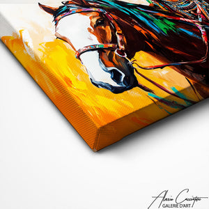TABLEAU INDIGÈNE CHEVAL Alessio Cacciatore