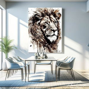 TABLEAU LION BLANC Alessio Cacciatore