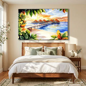 Toile Coucher De Soleil Sur La Plage