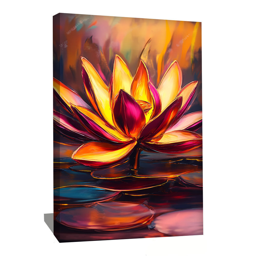 Tableau Fleur de Lotus Rouge
