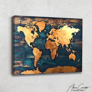 Carte du monde toile
