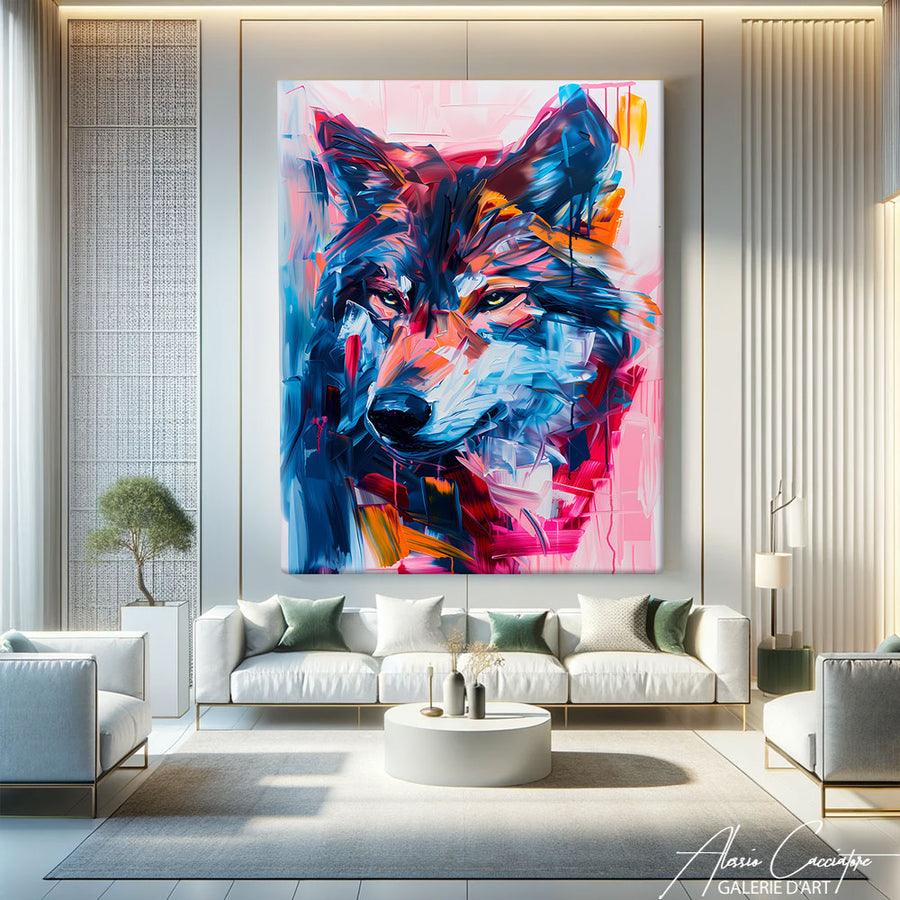 Tableau Peinture De Loup – mise en situation