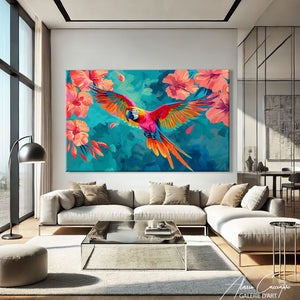 Tableau Perroquet Multicolore