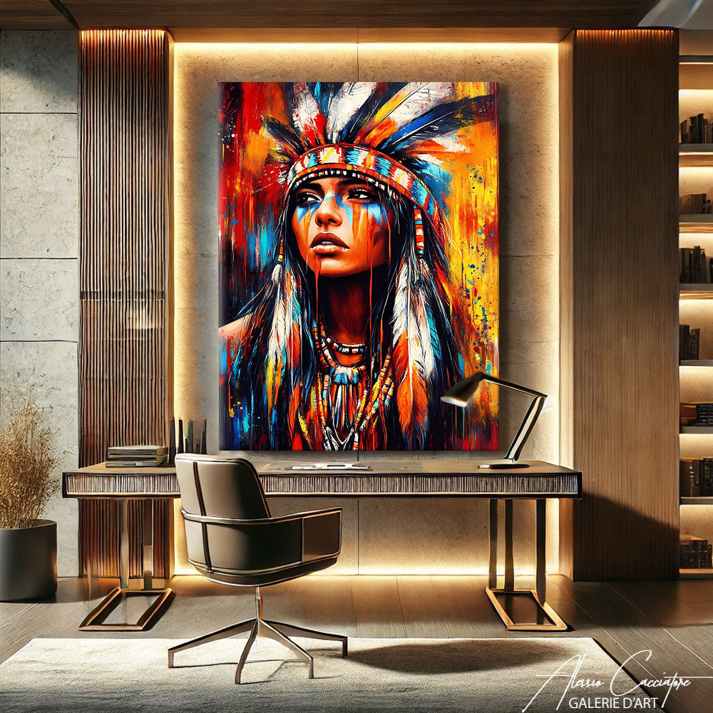 Peinture Indienne Visage