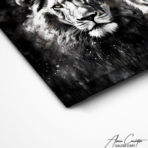 TABLEAU LIONS NOIR ET BLANC Alessio Cacciatore