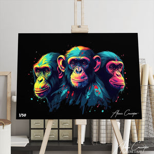 tableau 3 singes pop art