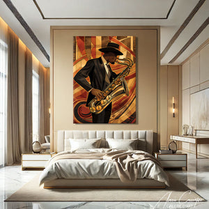 TABLEAU ART DECO MUSICIEN Alessio Cacciatore