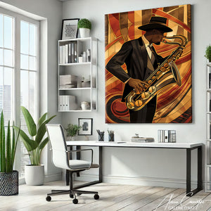 TABLEAU ART DECO MUSICIEN Alessio Cacciatore