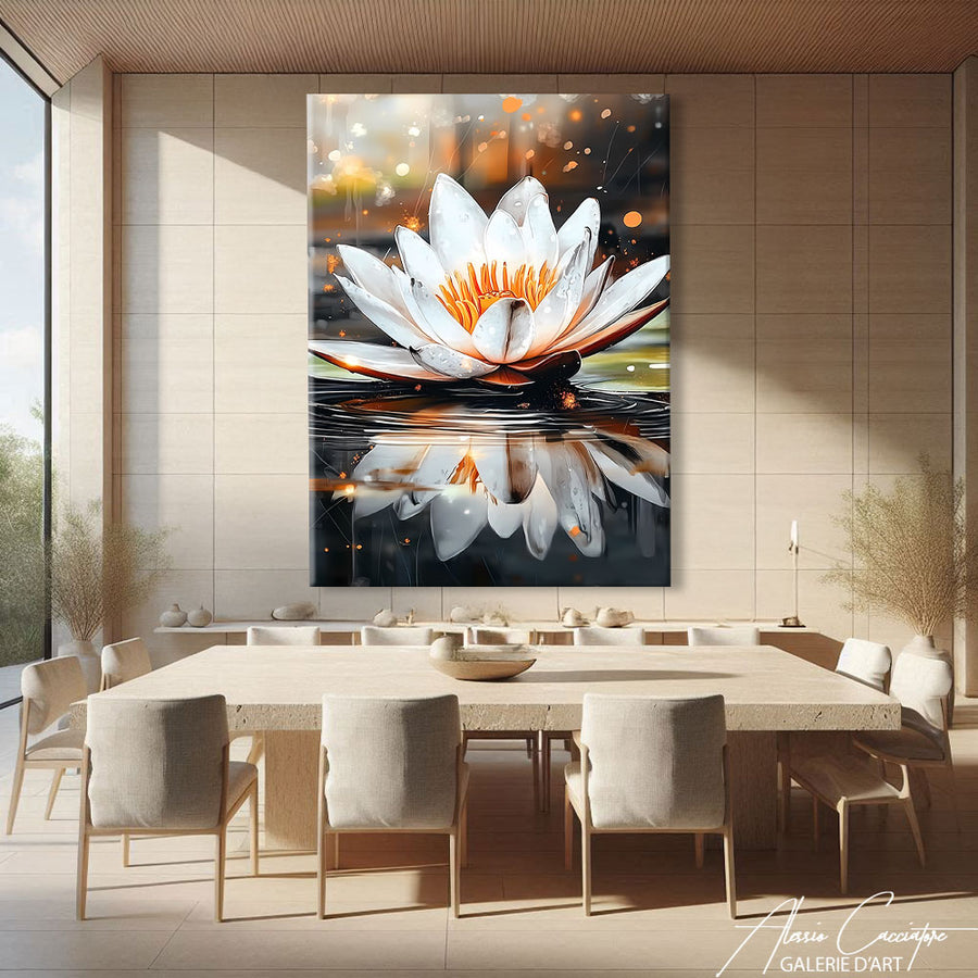 Tableau Lotus Blanc – mise en situation