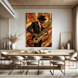 TABLEAU ART DECO MUSICIEN Alessio Cacciatore