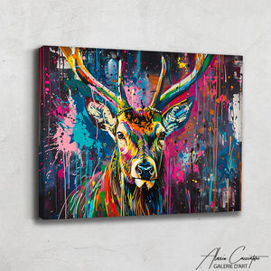 Tableau Cerf Pop Art