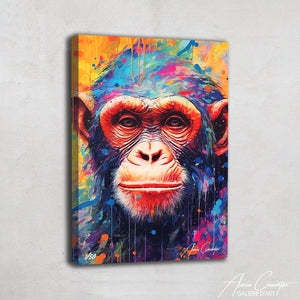 peinture singe coloré