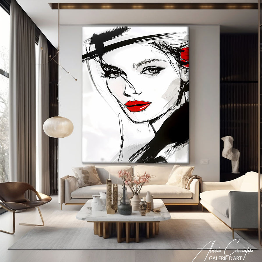 Tableau Minimaliste Femme – mise en situation