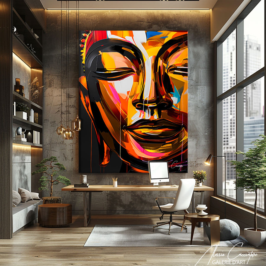 Peinture Visage Bouddha – mise en situation
