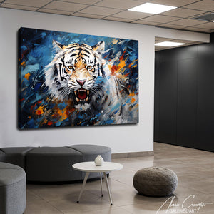 tableau tigre bleu