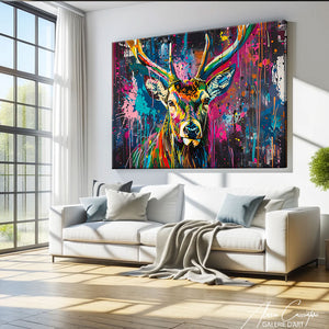 Tableau Cerf Multicolore