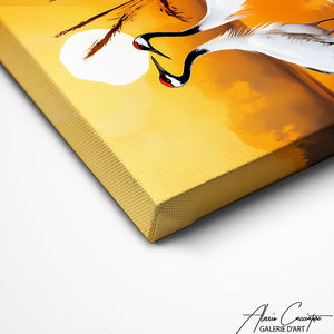 TABLEAU COUCHER DE SOLEIL GRUE Alessio Cacciatore