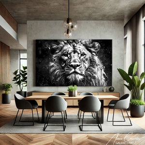 TABLEAU LION NOIR ET BLANC Alessio Cacciatore
