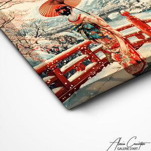 TABLEAU JAPONAIS NEIGE Alessio Cacciatore