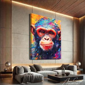 tableau singe coloré