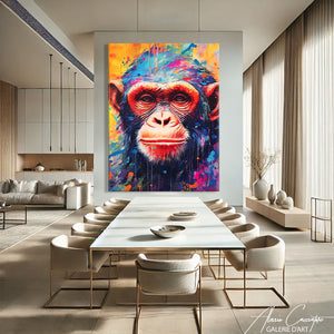 peinture singe coloré