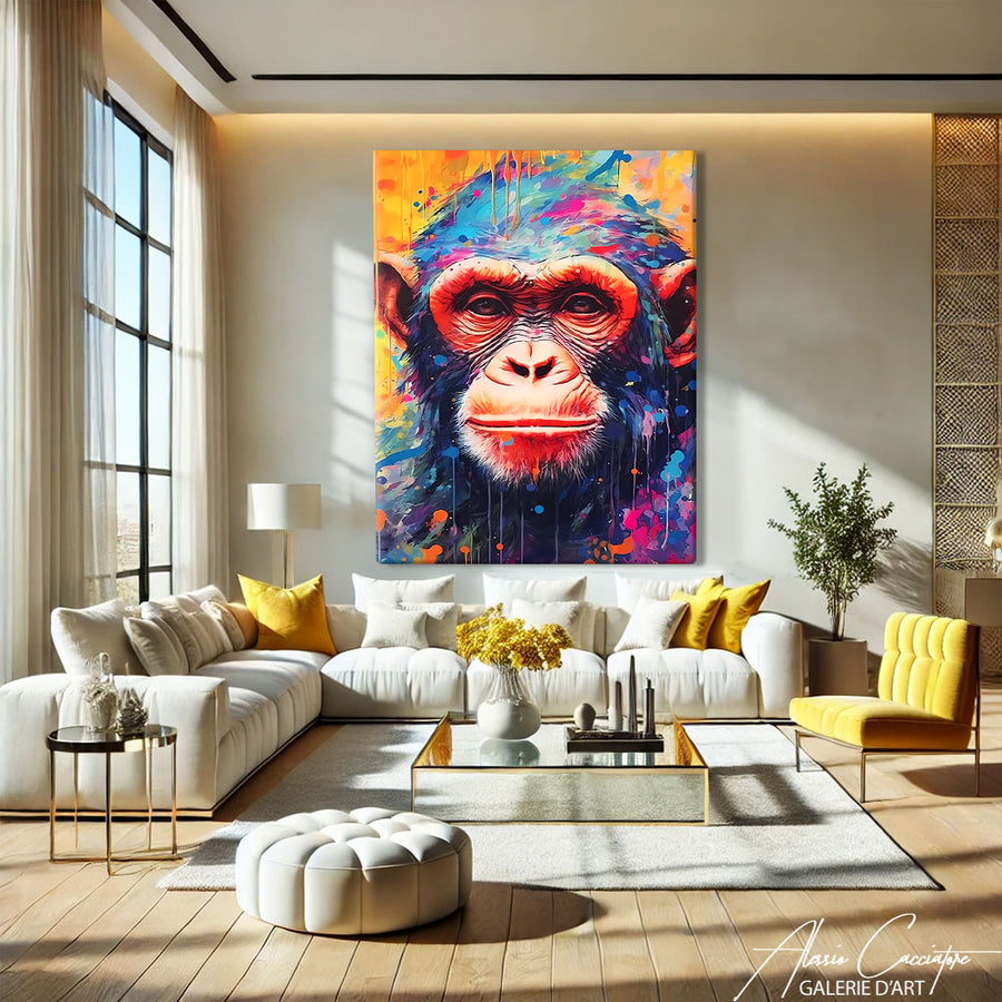 tableau singe pop art – mise en situation