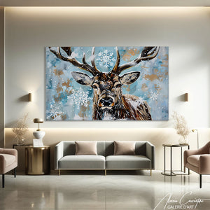 Tableau Cerf Neige
