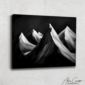 Tableau Montagne Noir et Blanc