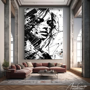 tableau femme noir et blanc