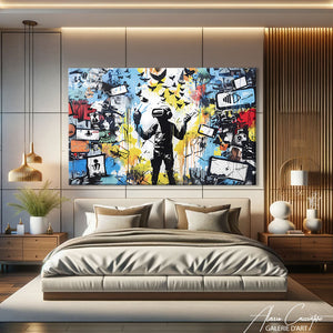 Tableau Graffiti Noir et Blanc