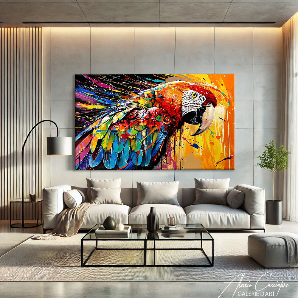 Tableau Perroquet Multicolore