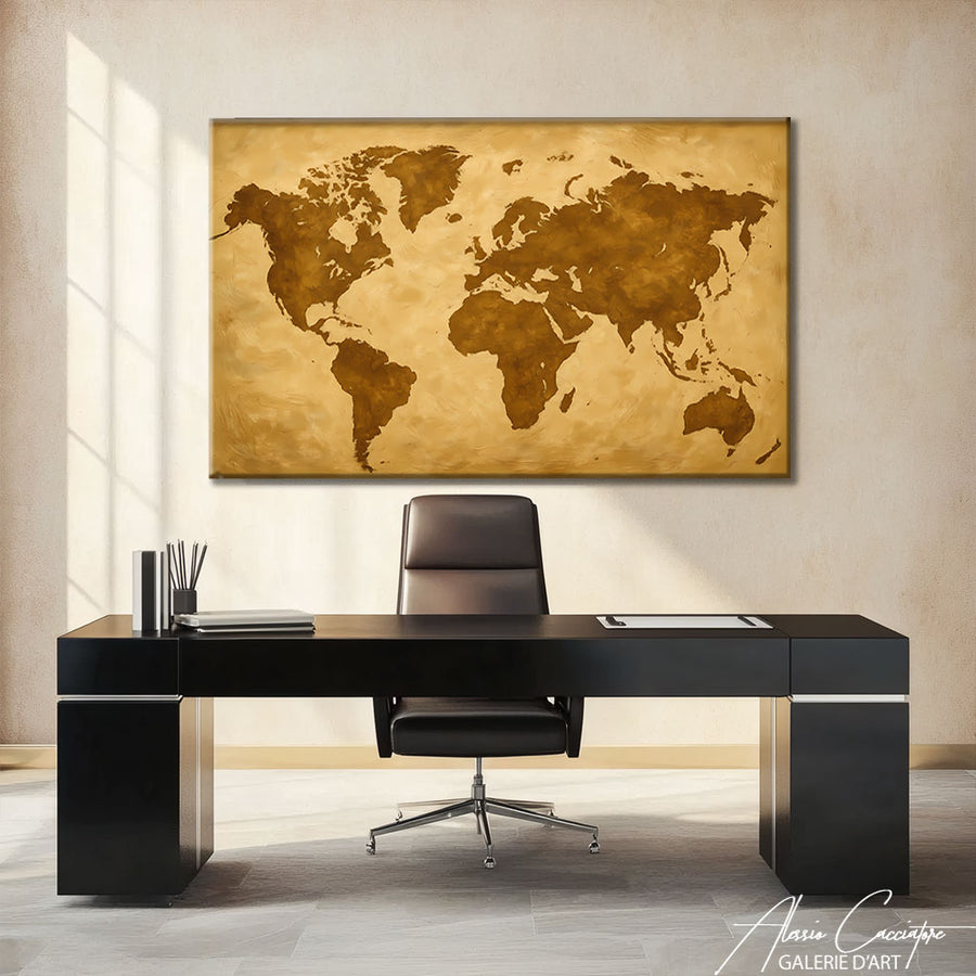 Tableau Mappemonde Ancien – mise en situation