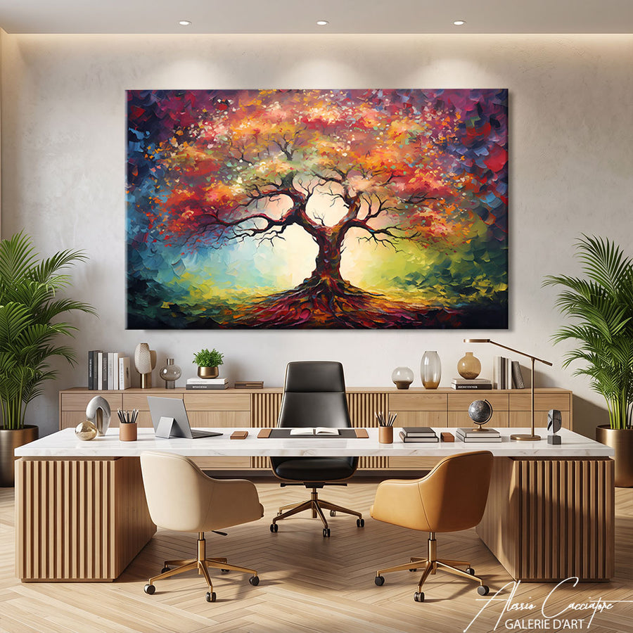 TABLEAU ARBRE DE VIE ABSTRAIT – mise en situation