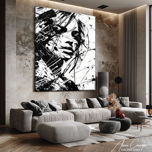 TABLEAU VISAGE FEMME NOIR ET BLANC Alessio Cacciatore