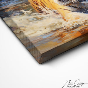 TABLEAU TIGRE DANS L'EAU Alessio Cacciatore