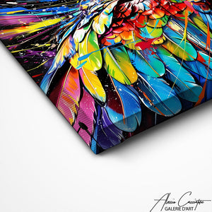 TABLEAU PERROQUET COLORÉ Alessio Cacciatore