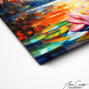 TABLEAU FLEUR DE LOTUS COLORÉ Alessio Cacciatore